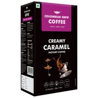 Colombian Brew Creamy Caramel Instant Coffee Powder, No Sugar Vegan, 50gm