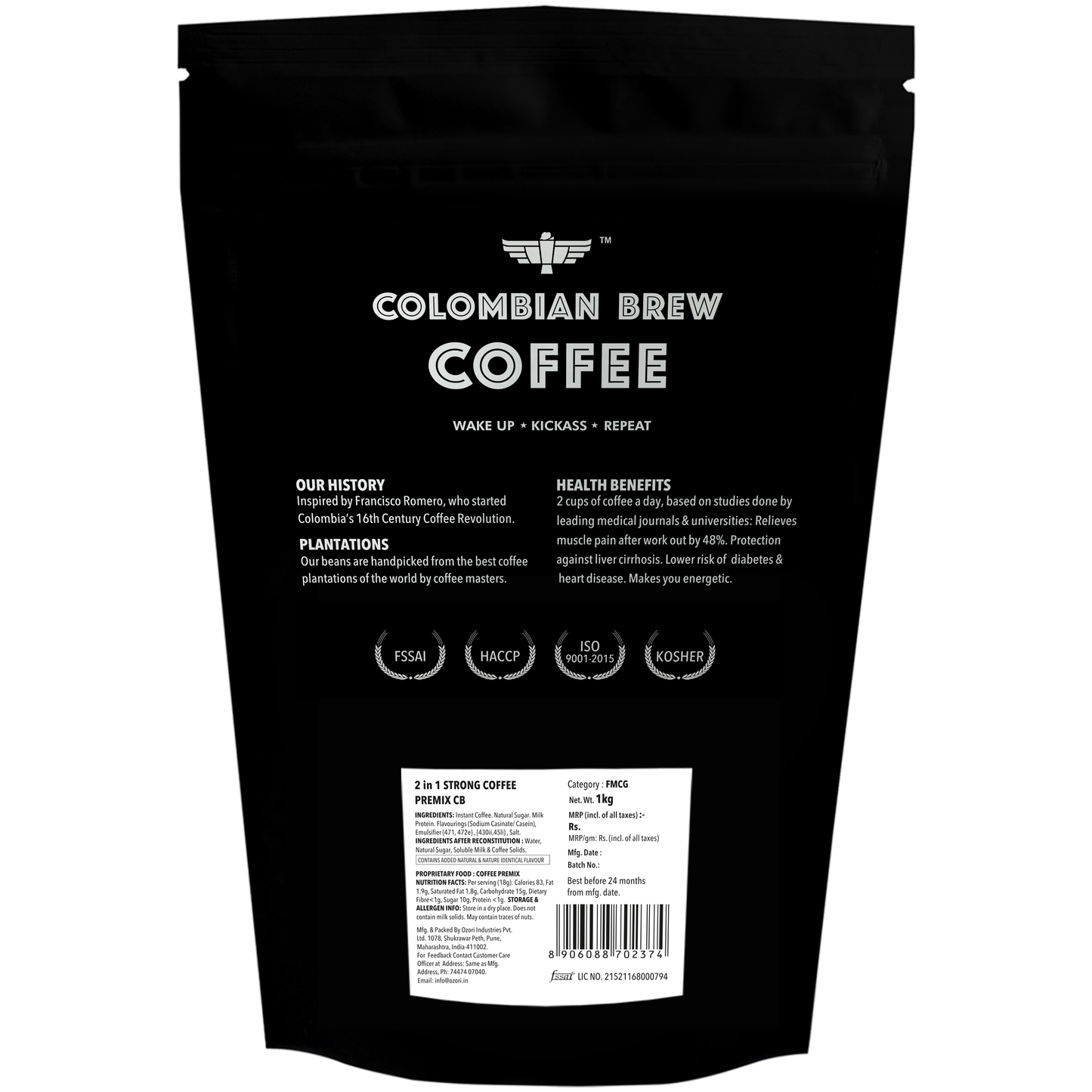 Colombian Brew 2 in 1 Instant Coffee Powder Premix 1kg