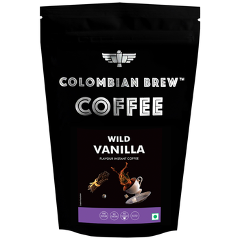 Colombian Brew Vanilla Instant Coffee Powder, No Sugar Vegan, 1kg Hotel Pack