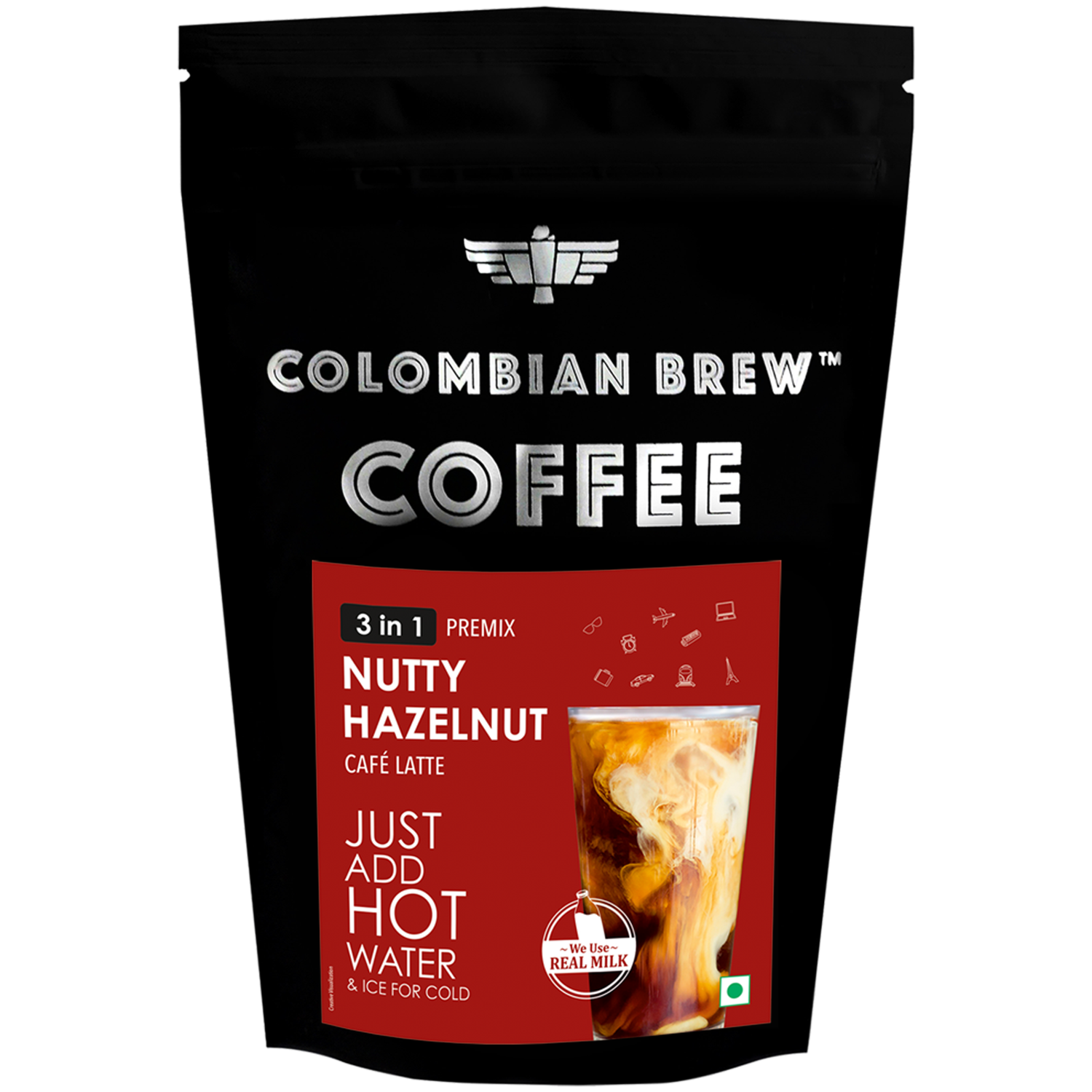 Colombian Brew Hazelnut Café Latte, Instant Coffee Powder Pre-mix (3 in 1) 1kg