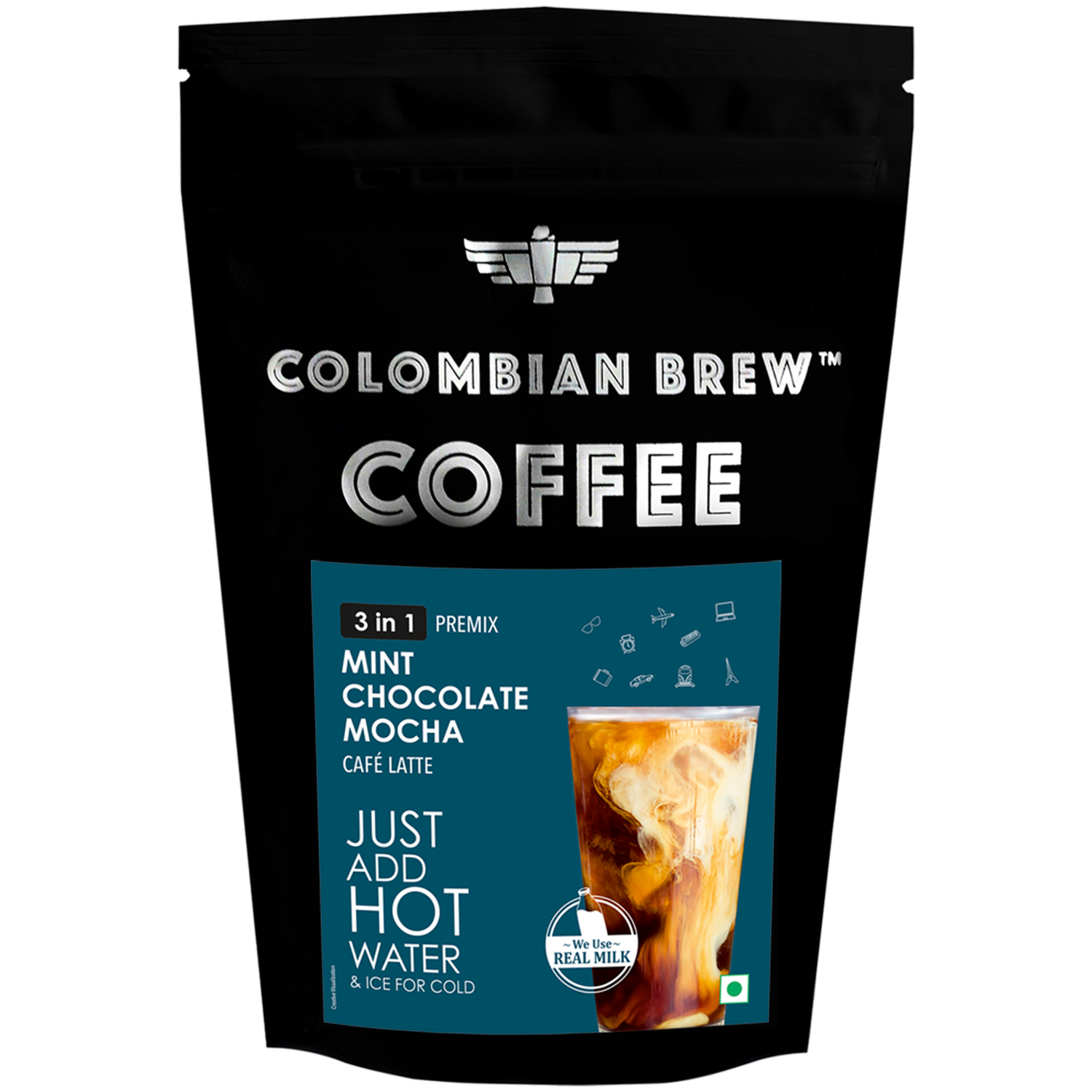 Colombian Brew Mint Chocolate Mocha Café Latte, Instant Coffee Powder Pre-mix (3 in 1) 1kg