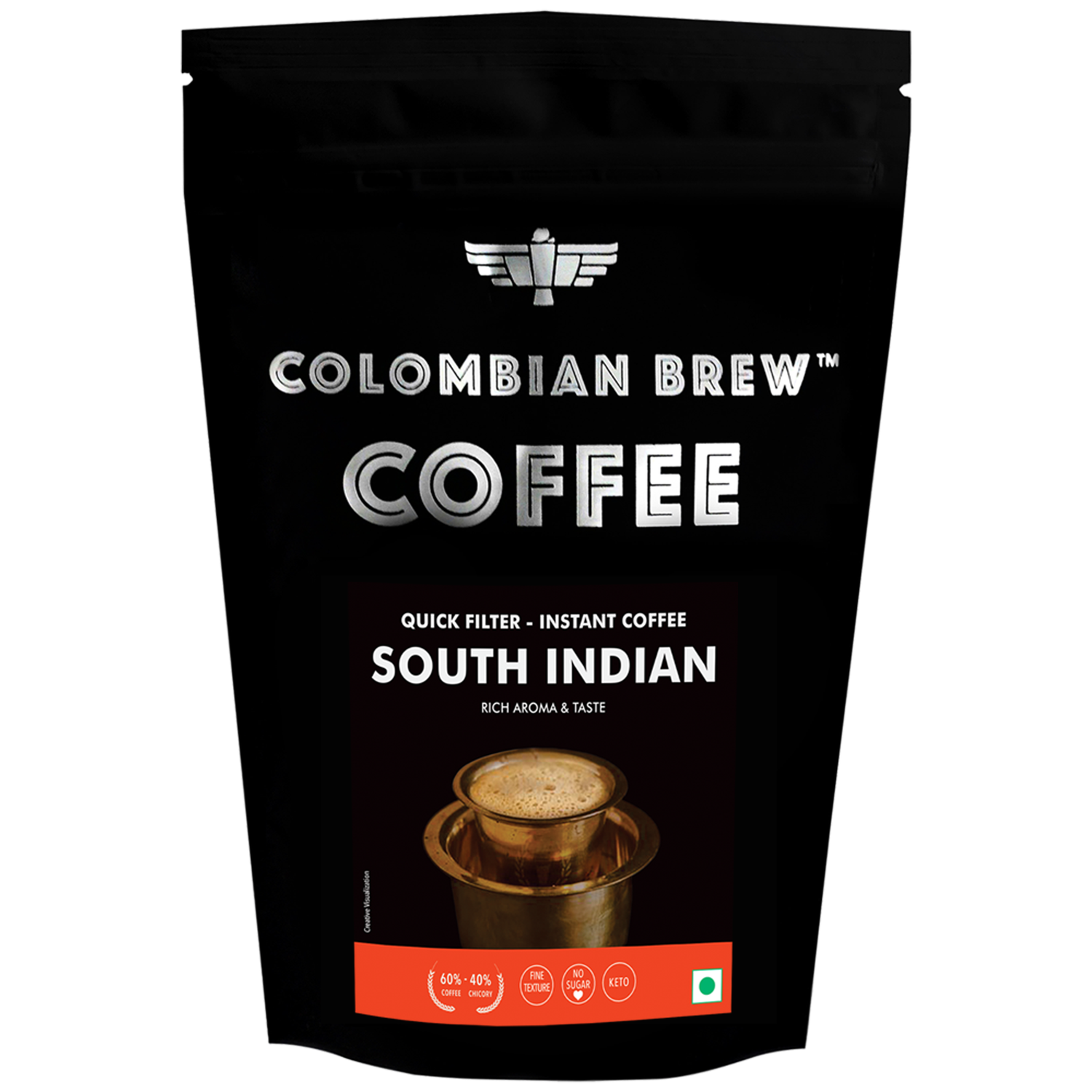 Colombian Brew Strong Instant Coffee Powder, 60-40 South Indian Quick Filter, 1kg Hotel Pack