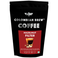 Colombian Brew Hazelnut Filter Coffee Powder, Arabica Roast & Ground, 250g (Make Espresso, French Press, Cold Brew, Hot Brew)