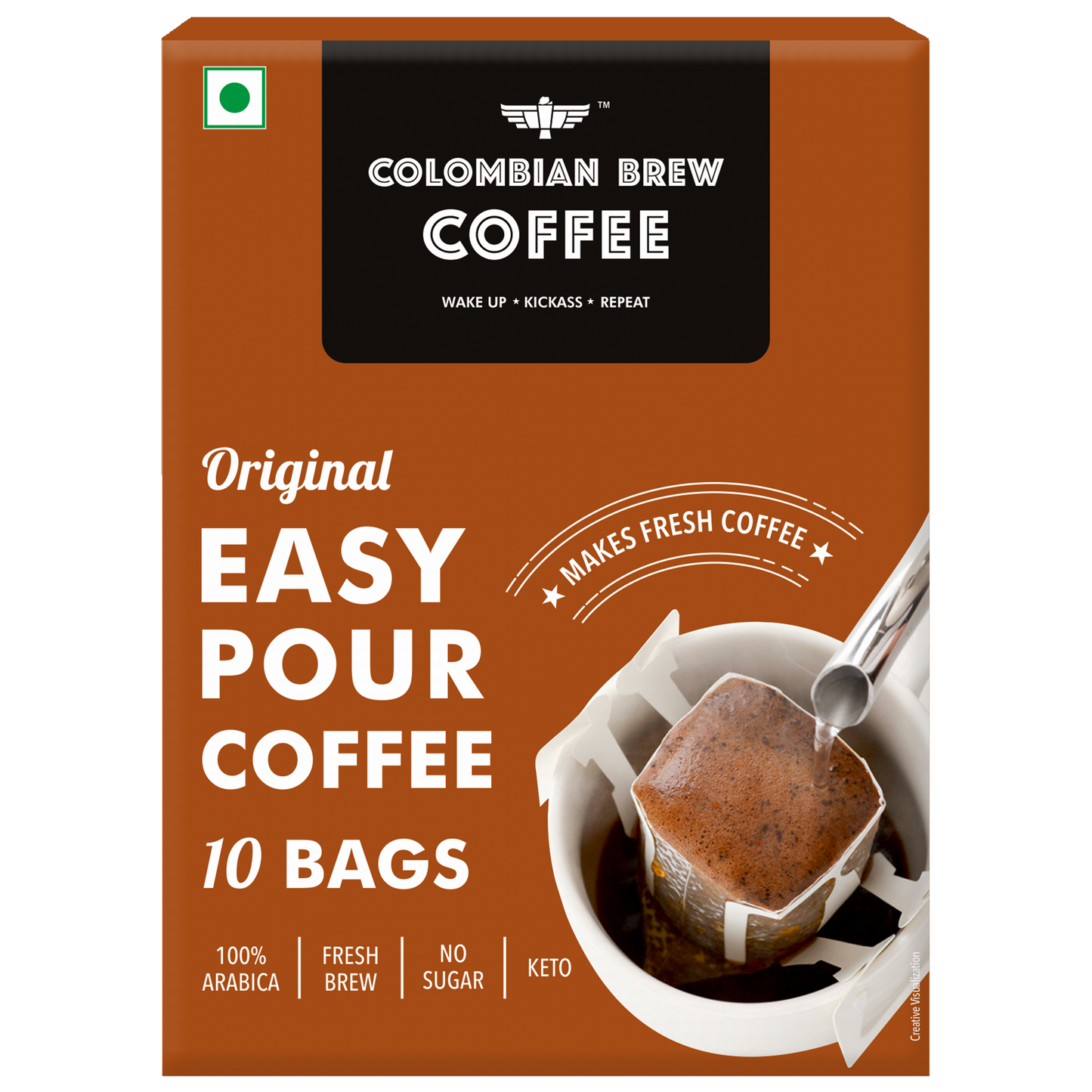 Colombian Brew Coffee Original Easy Pour 10 Bags, 100g