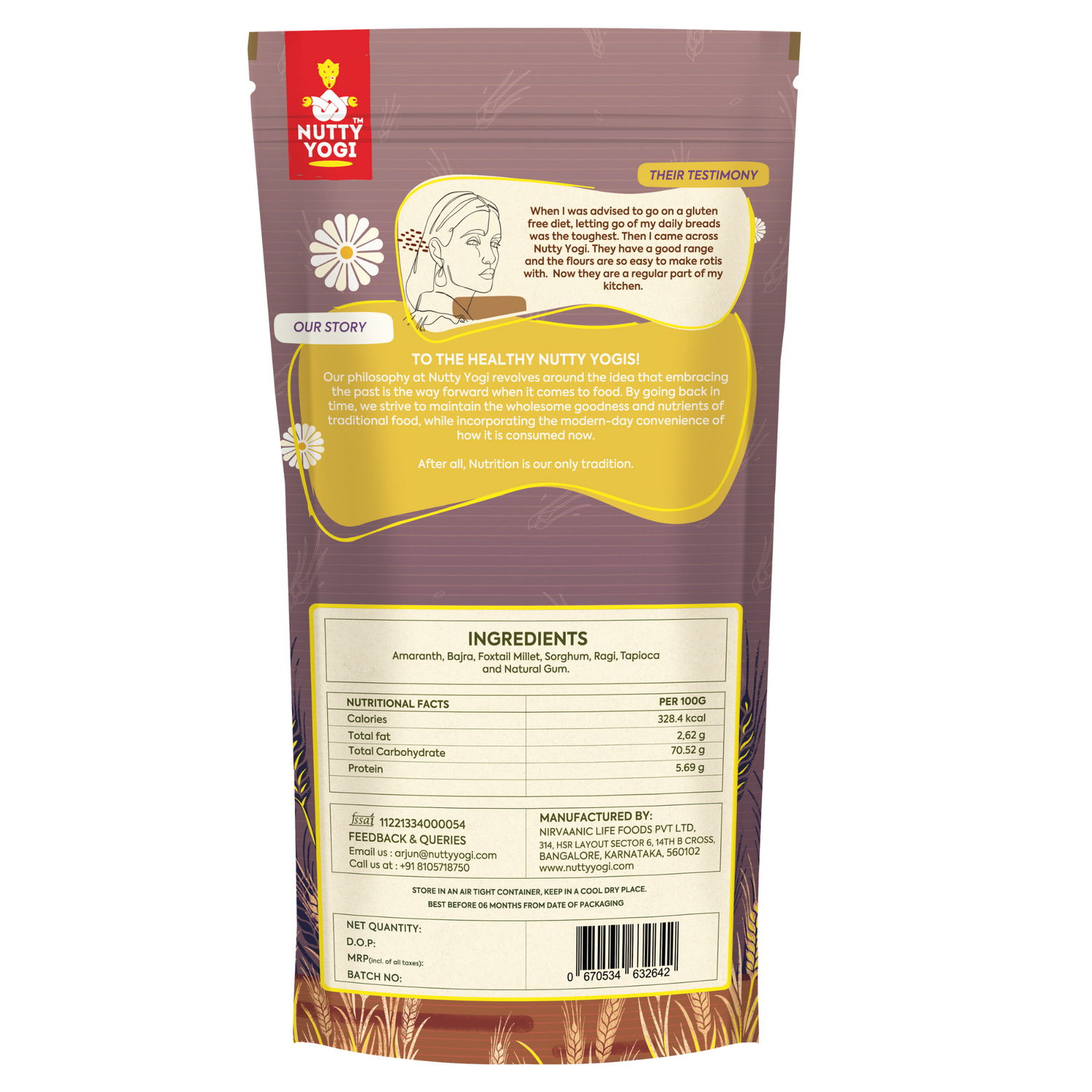 Nutty Yogi Gluten- Free Multi Millet Atta