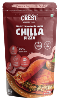 Seven's Crest Sprouted Moong & Jowar Chilla Pizza, High in Protein, Gluten Free Ingredients, 200g