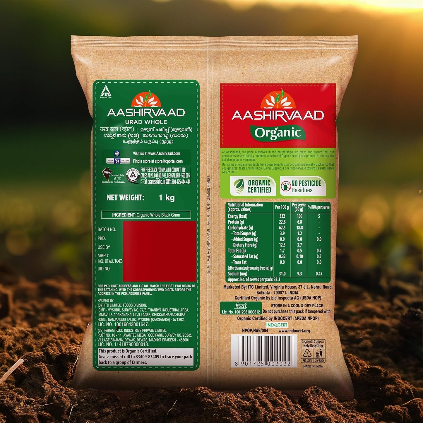 Aashirvaad Organic Urad Dal - 1 Kg