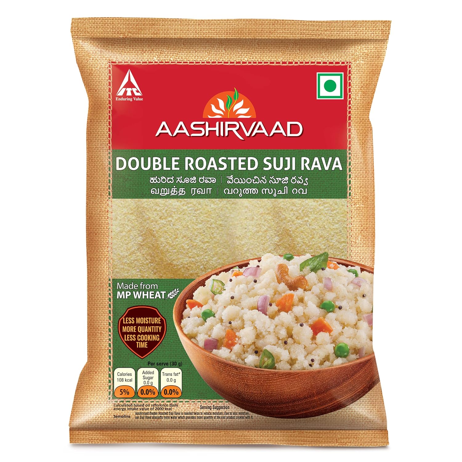 Aashirvaad Double Roasted Suji Rava - 500 gms - Veeha Foods
