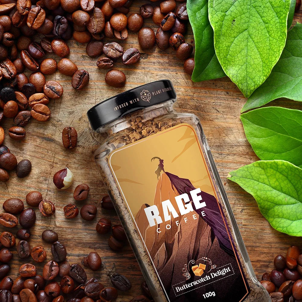 Rage Coffee Butterscotch Delight Flavour - Premium Arabica Instant Coffee   