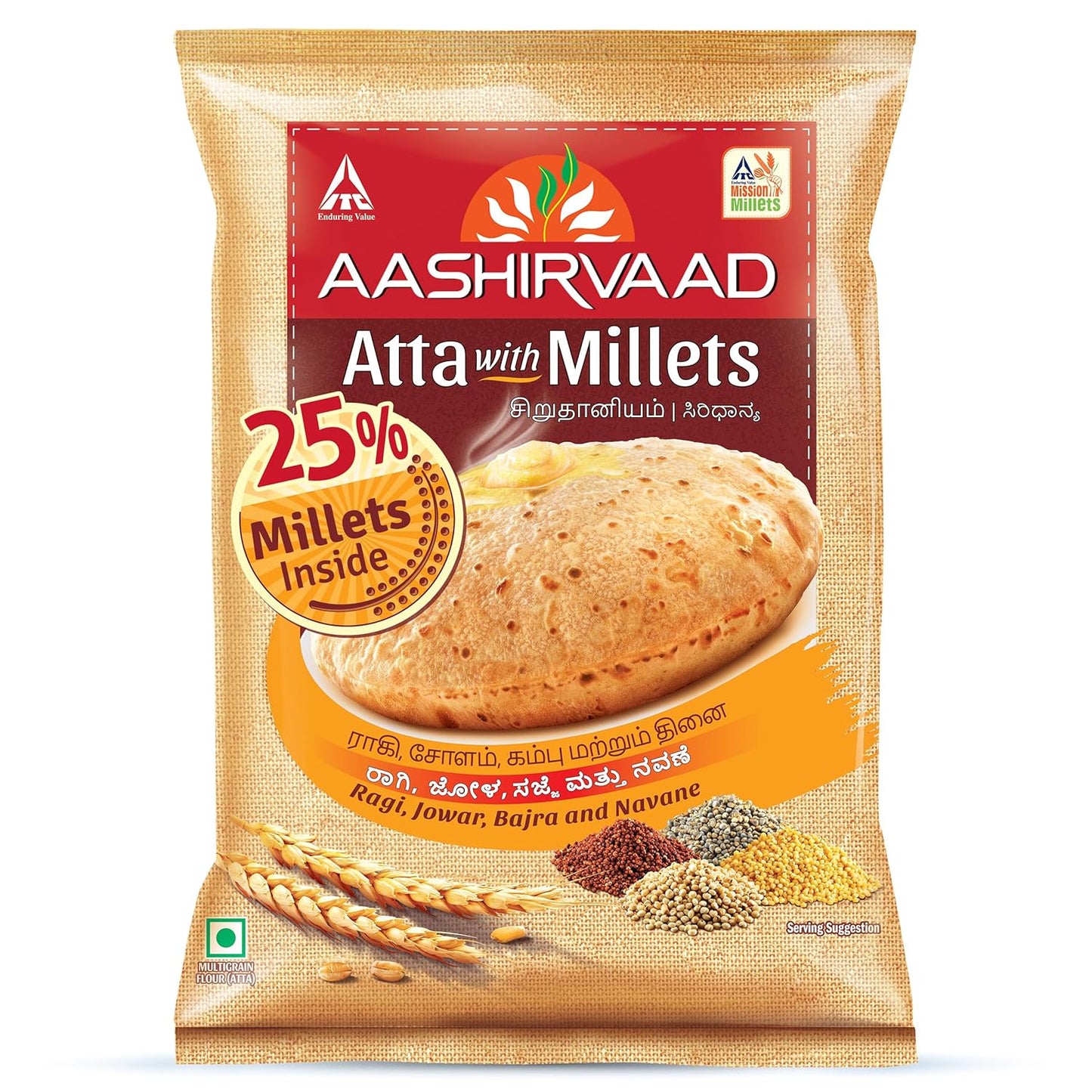 Aashirvaad Atta with Millets - 1 Kg