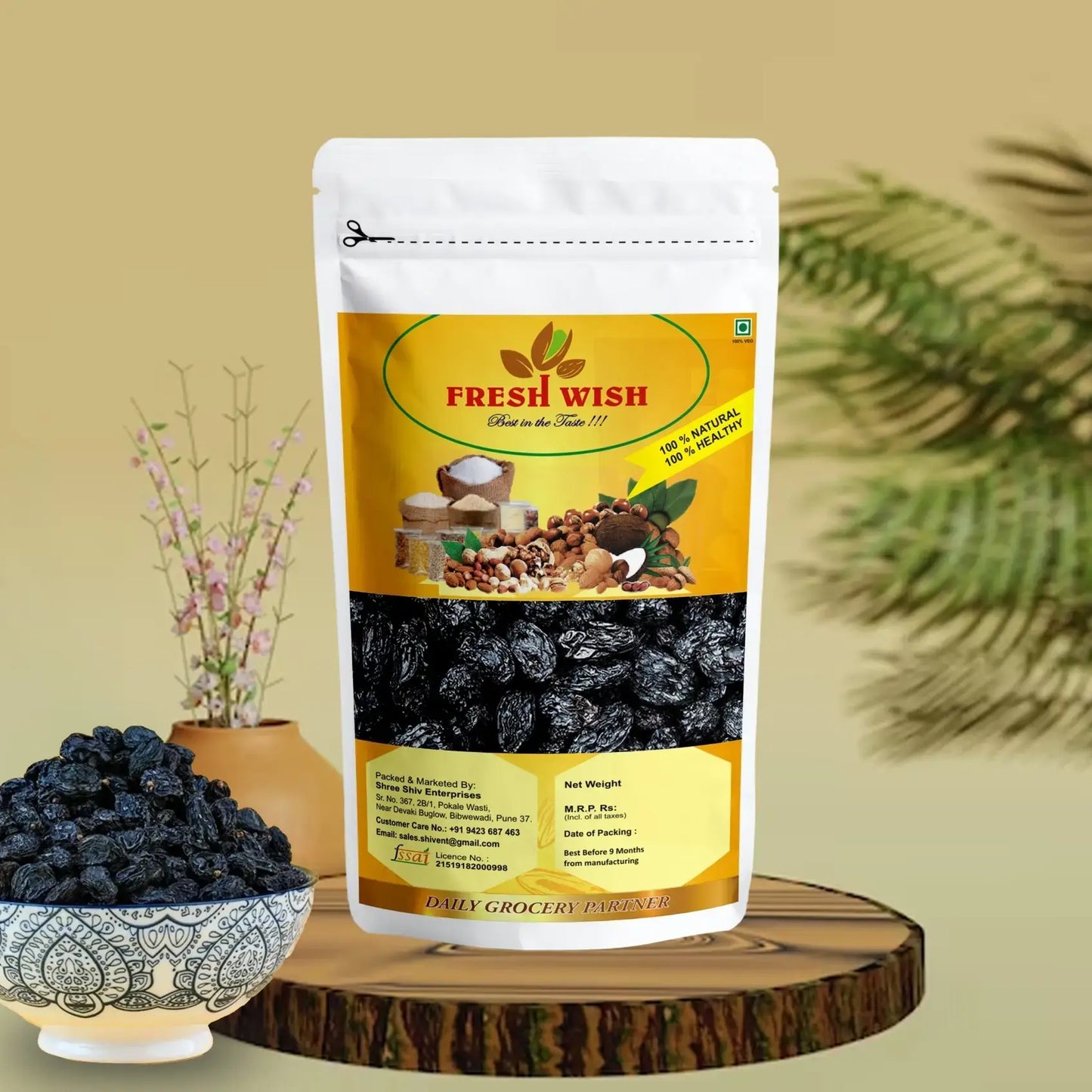 Fresh Wish Dryfruits Black Raisin (Kala Manuka)