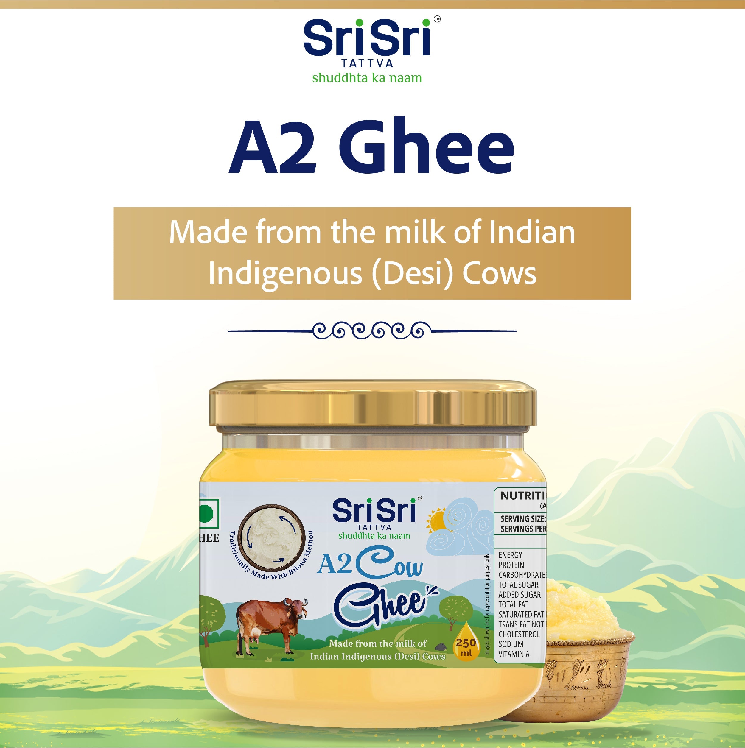 A2 Cow Ghee, 250 ml