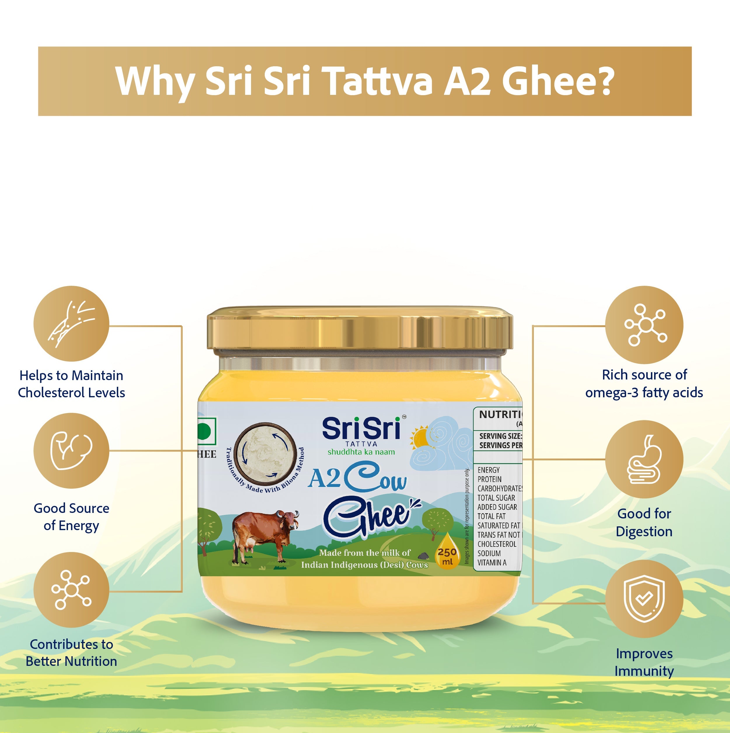 A2 Cow Ghee, 250 ml