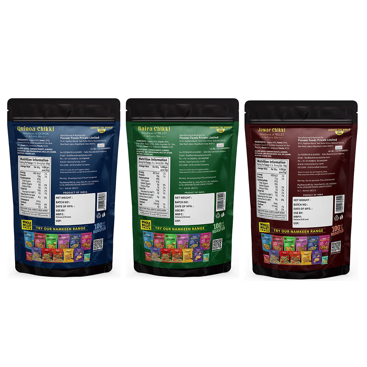 Assorted Combo Millet & Quinoa Bites | Bajra, Jowar, Quinoa Bars | Millet Chikki | Pack of 3