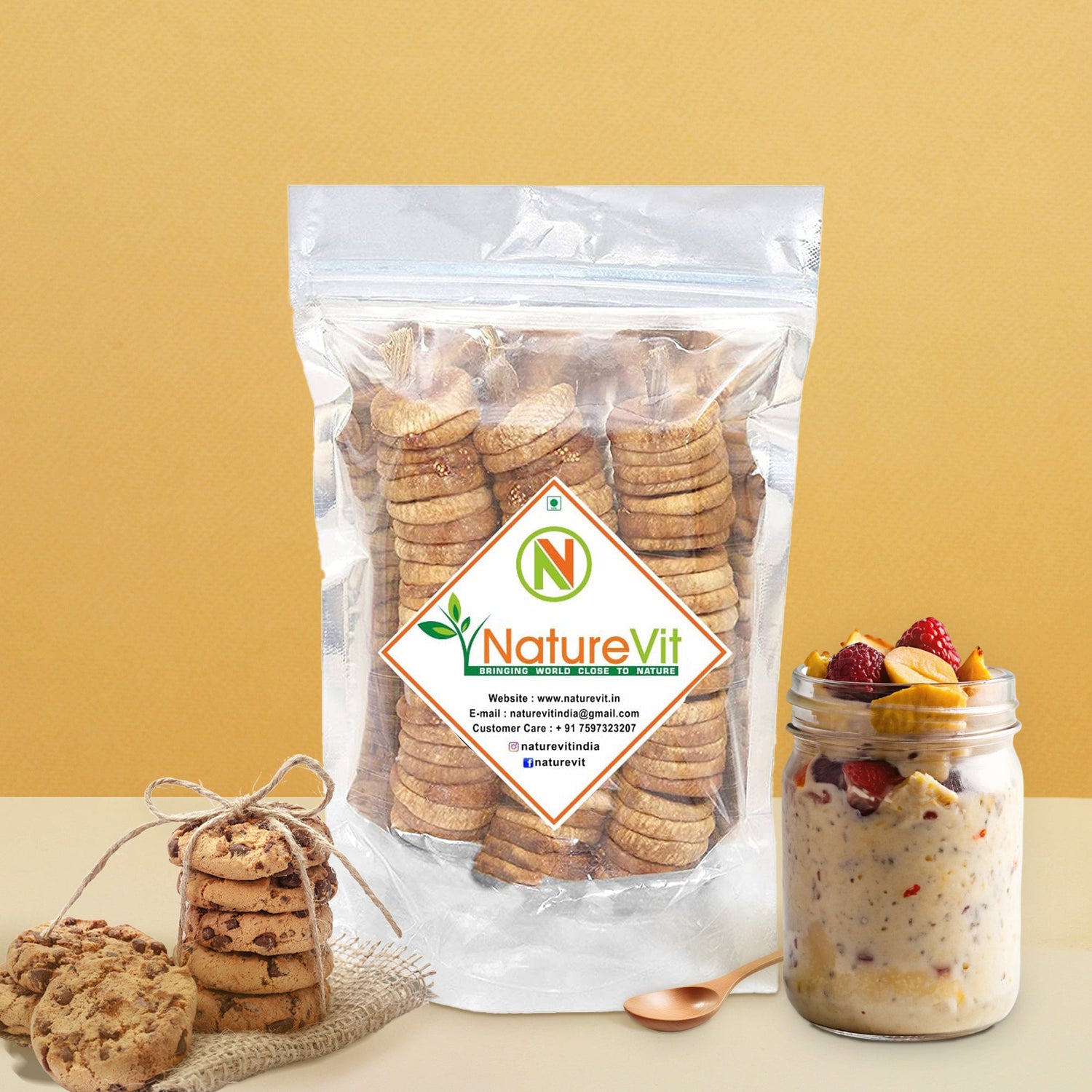 NatureVit Afghani Anjeer [Jumbo Size] | Dried Figs | Afghanistan Anjir Dry Fruit