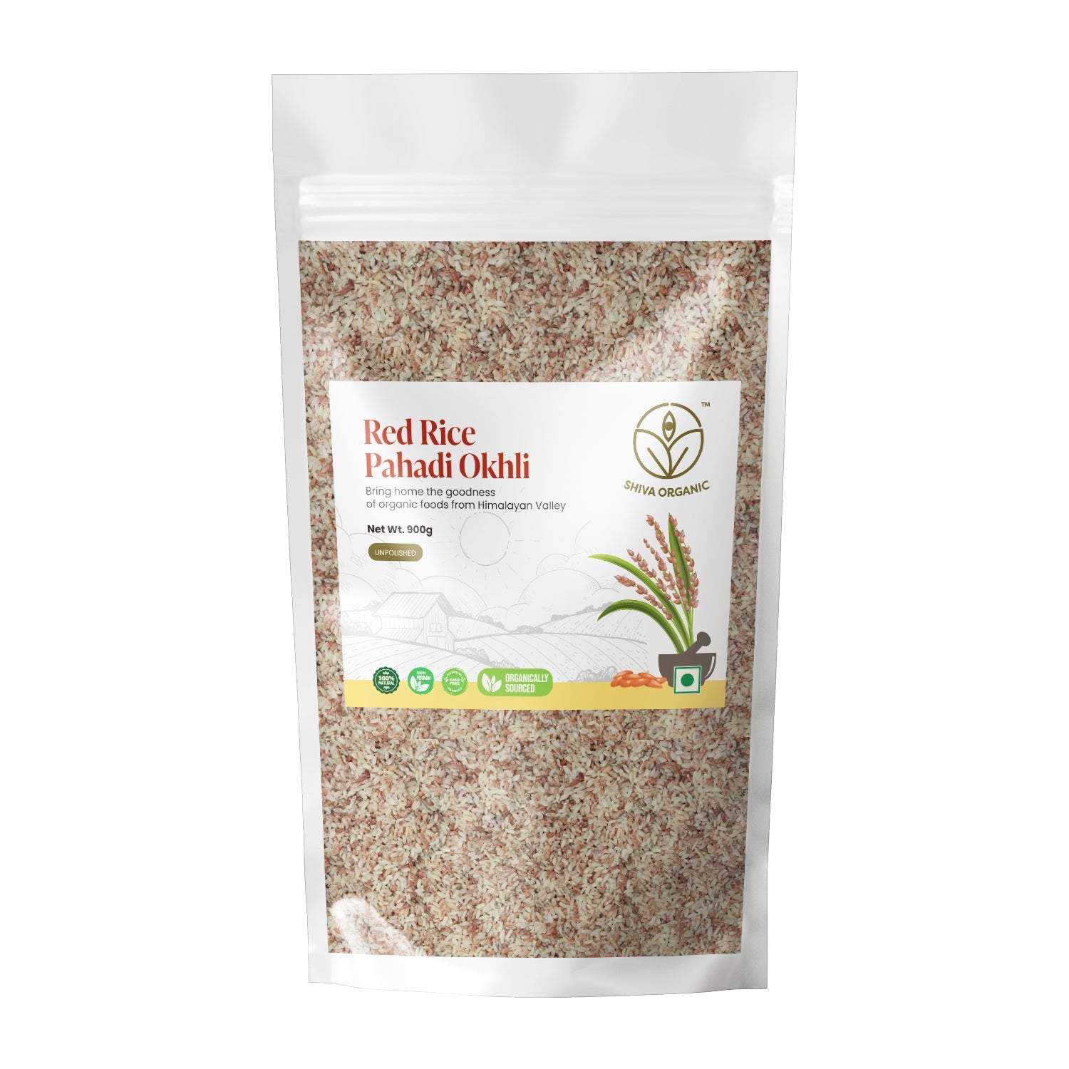 Pahadi Red Rice Okhli 900g - Himalayan