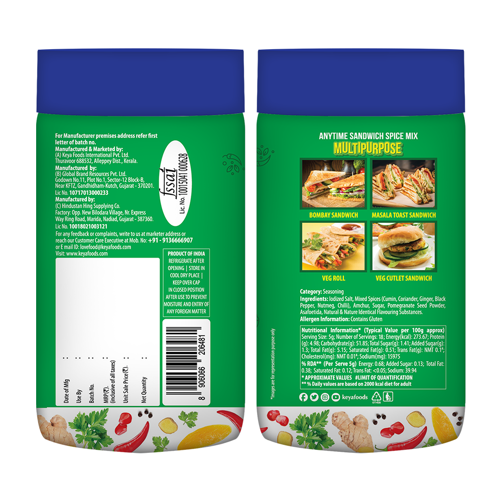 Keya Any Time Sandwich Spice Mix 90g