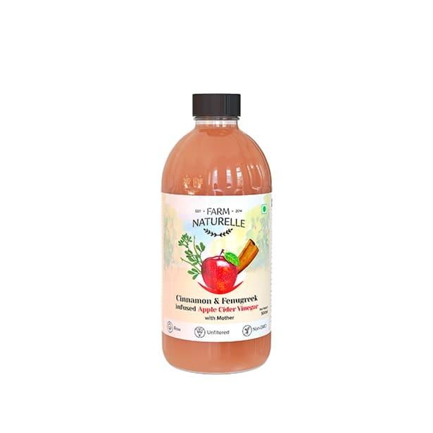 Organic Apple Cider Vinegar with Mother and Infused Cinnamon & Fenugreek