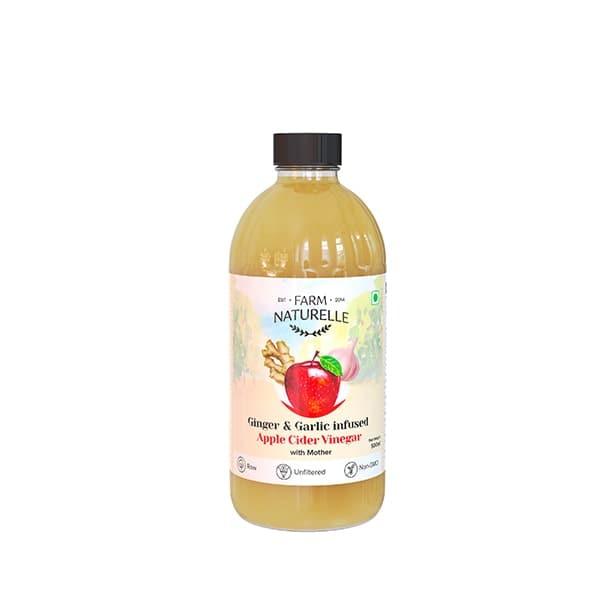 Organic Apple Cider Vinegar with Mother and Infused Ginger & Garlic