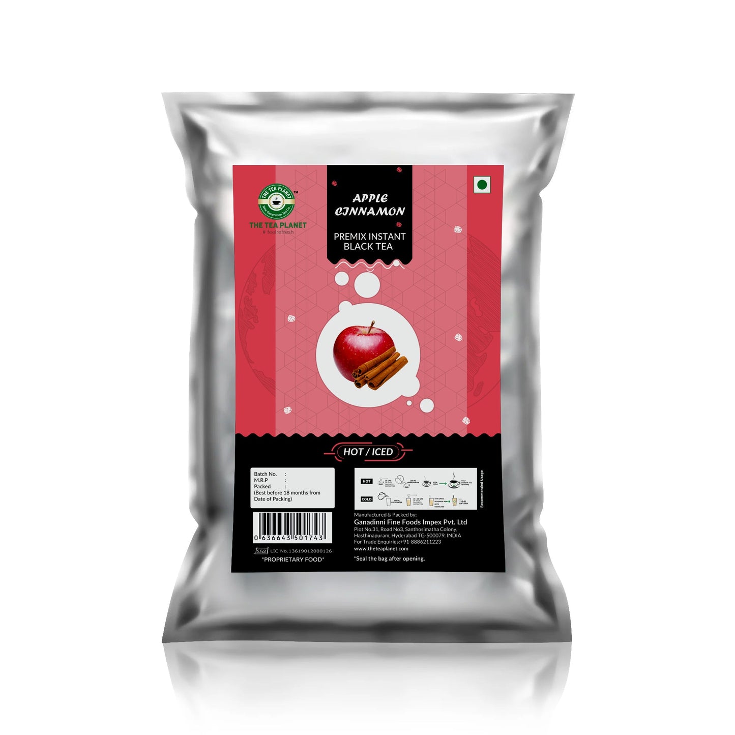 Apple Cinnamon Flavored Instant Black Tea - 1kg