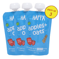 Happa Pure & Natural Apple+oats Fruit Puree (Pack of 3)