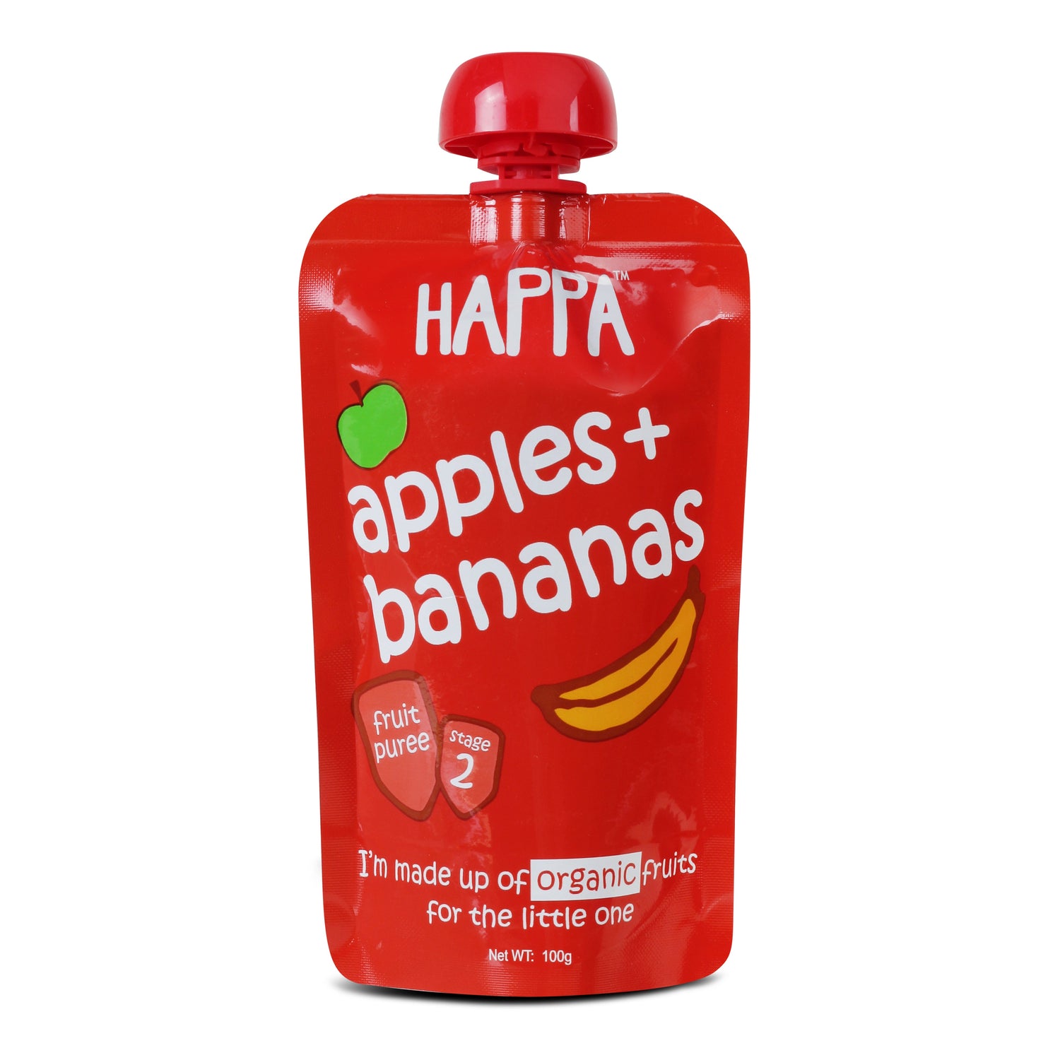 Happa Apple+Banana, Mango+Banana, Apple+Mango Fruit Puree (combo pack)(Pack of 3)