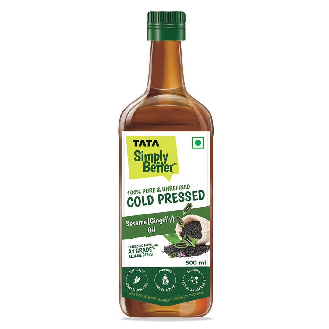 Tata Simply Better Sesame (Gingelly) Oil 500ml - 100%  Pure and Unrefined Cold Pressed