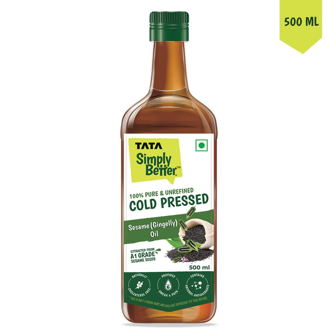 Tata Simply Better Sesame (Gingelly) Oil 500ml - 100%  Pure and Unrefined Cold Pressed