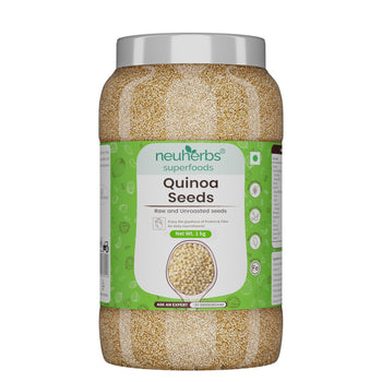 Raw Unroasted White Quinoa Seeds Rich in Protein, Iron, Fiber and Gluten Free Helps in cholesterol levels, weight loss and strong Bones