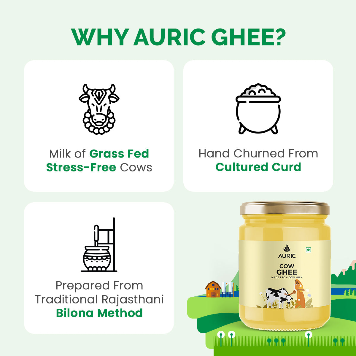 A2 Ghee, Bilona Ghee, Cow Ghee from The Land of Lord Krishna