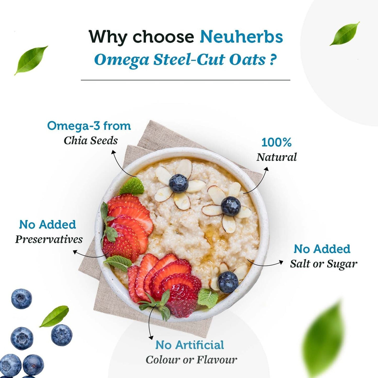 Omega steel cut Oats with Omega-3 and beta-glucans for Heart ,Blood Sugar & Weight Management