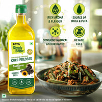 Tata Simply Better Sunflower Oil 1L - 100% Pure, 100% Unrefined, 100% Cold Pressed ,100% Hexane Free