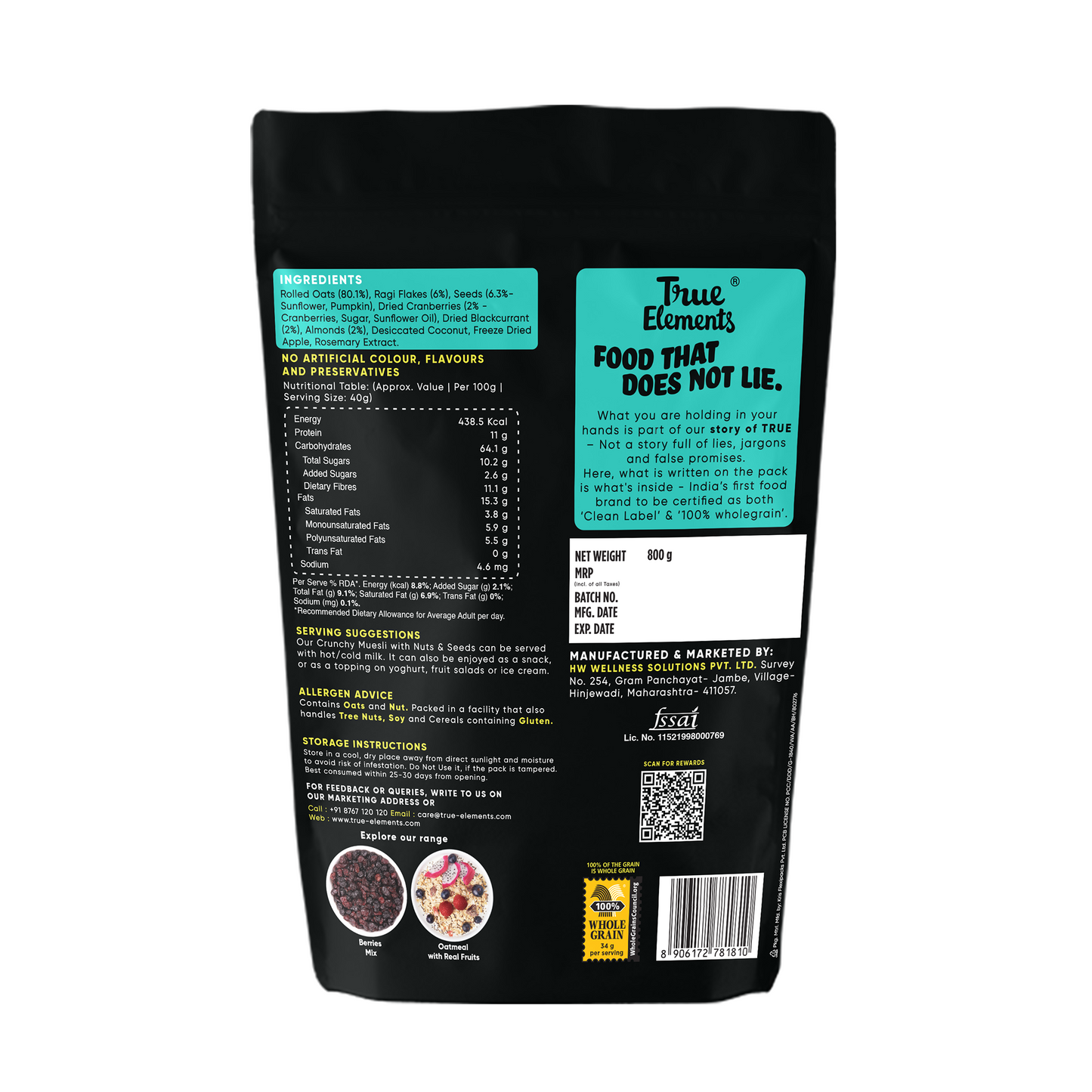 Crunchy Muesli Nuts and Seeds - 800g