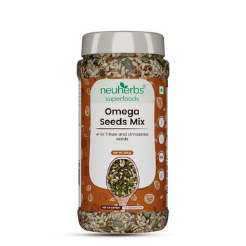 Omega Seeds Mix with richness of Flax, Pumpkin, Watermelon & Sunflower seeds with omega-3, dietary fiber, protein and essential nutrients helpful for Weight Loss, Heart & Good Skin