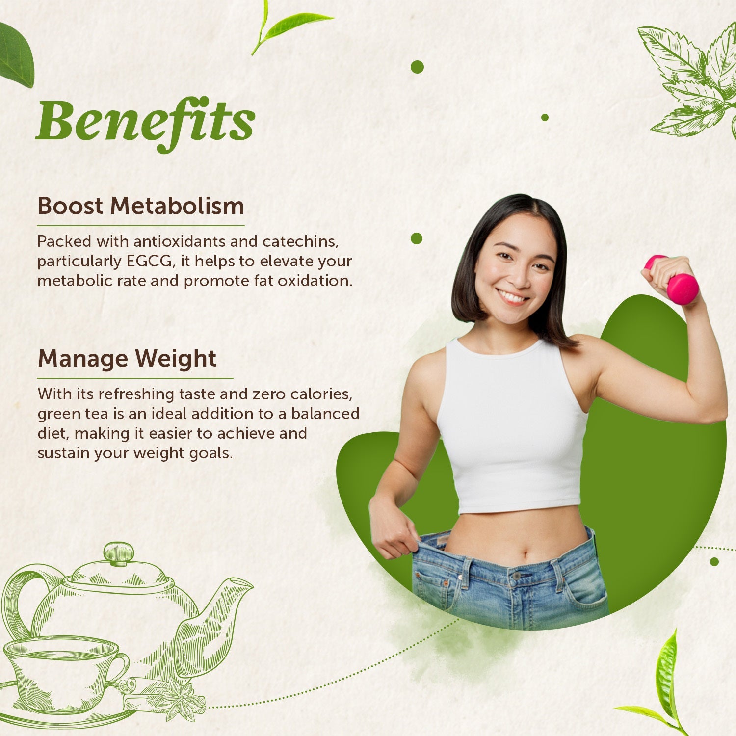 Green Tea for Weight Loss- Metabolism Boost & Body Detox - 50gm