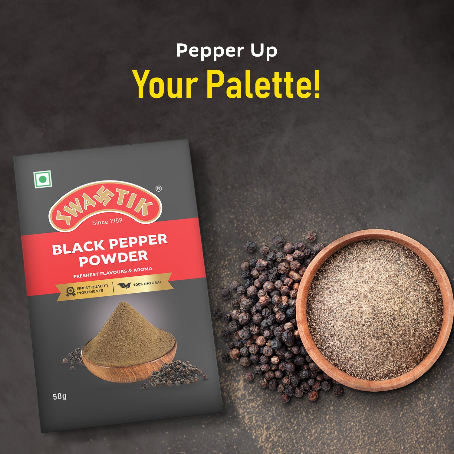 Swastik Black Pepper Powder - Veeha Foods