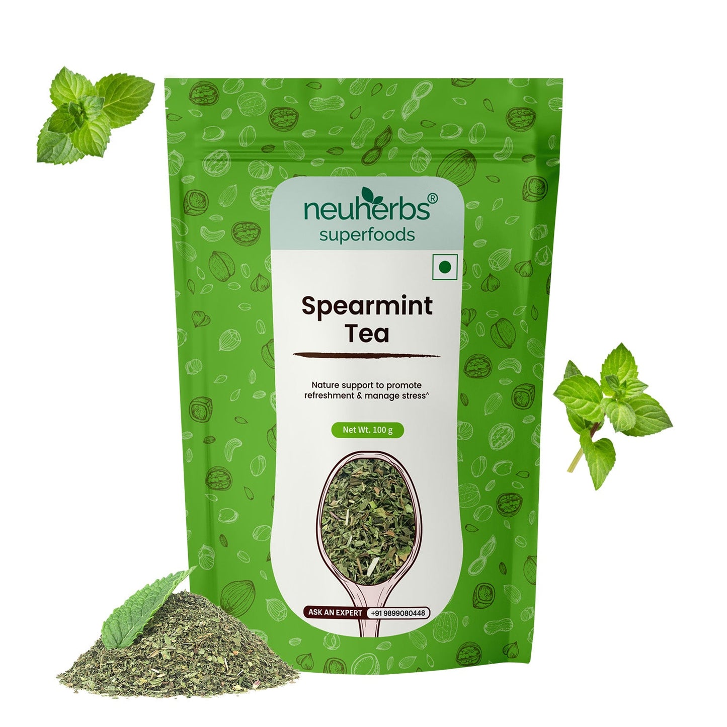 Spearmint Tea Leaves for Refreshment & Stress - 100gm