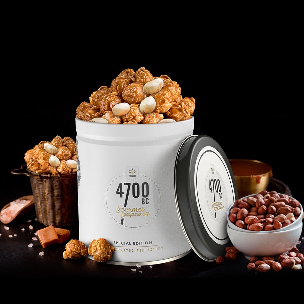 Roasted Peanut & Caramel Popcorn, Tin, 165g