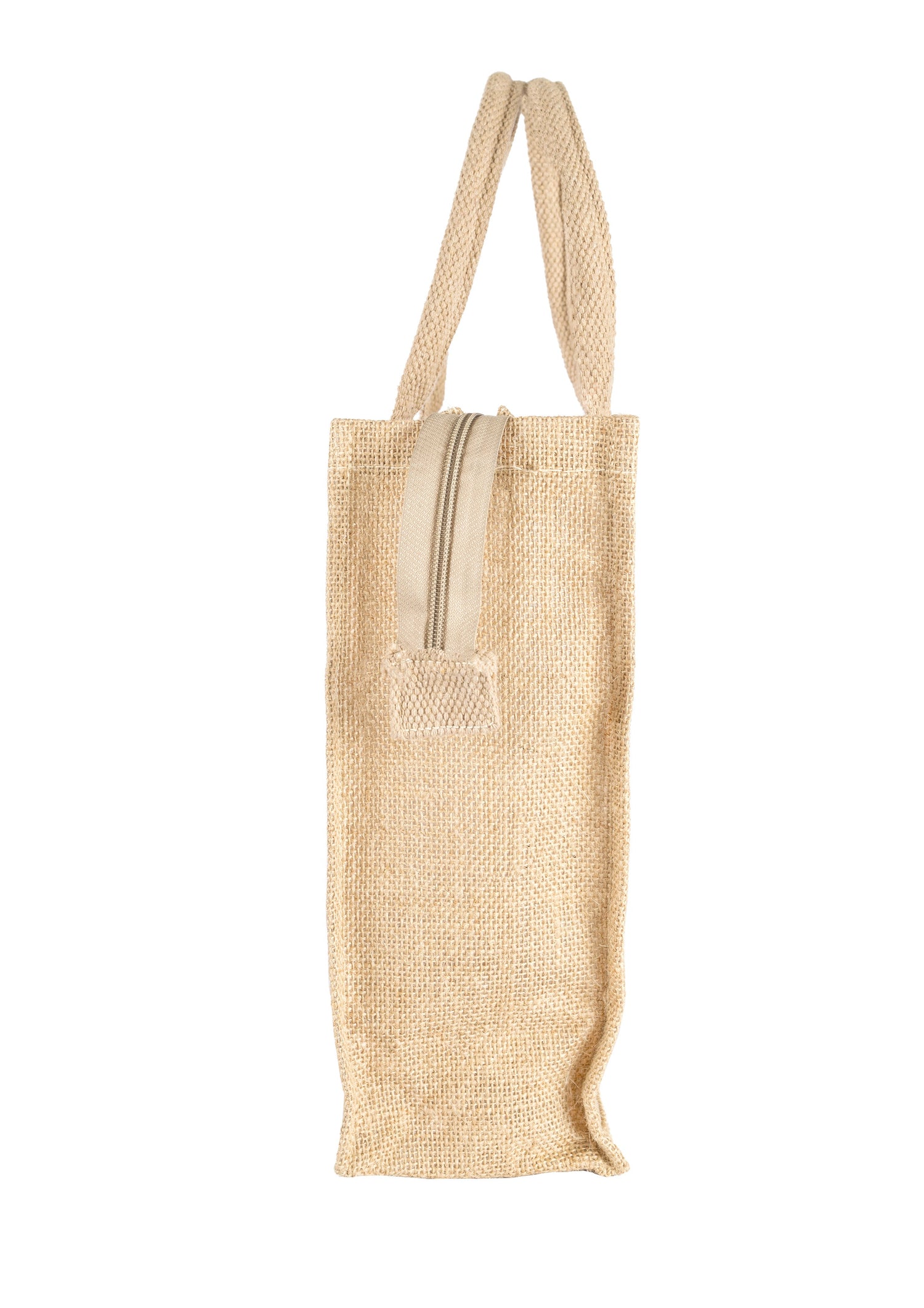 MOKKAFARMS 100% Jute Eco Bag - 11.5in x 9.5in x 3.5in Vertical Tiffin/Lunch Bag with Zip | Food Safe |  Water Resistant | Women Entrepreneurs |