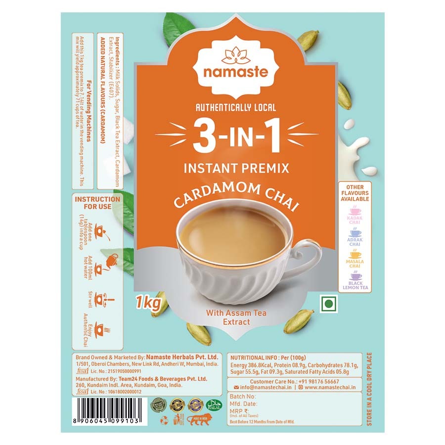 Namaste Chai Cardamom Chai (83 Cups)- 1 kg