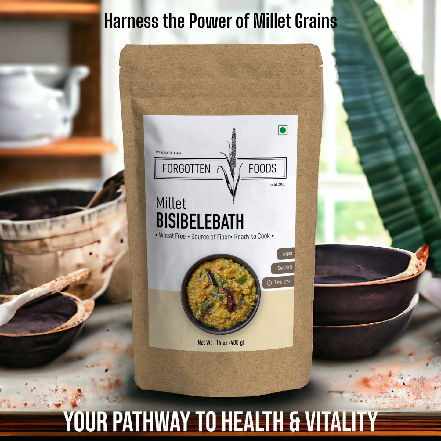 Millet Bisibelebath - Authentic Recipe - Instant Ready Breakfast Premix