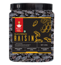 Nutty Yogi Black Persian Raisins | Seedless Kishmish | Naturally Contains Anti Oxidants - 250gm (Pack of 1)