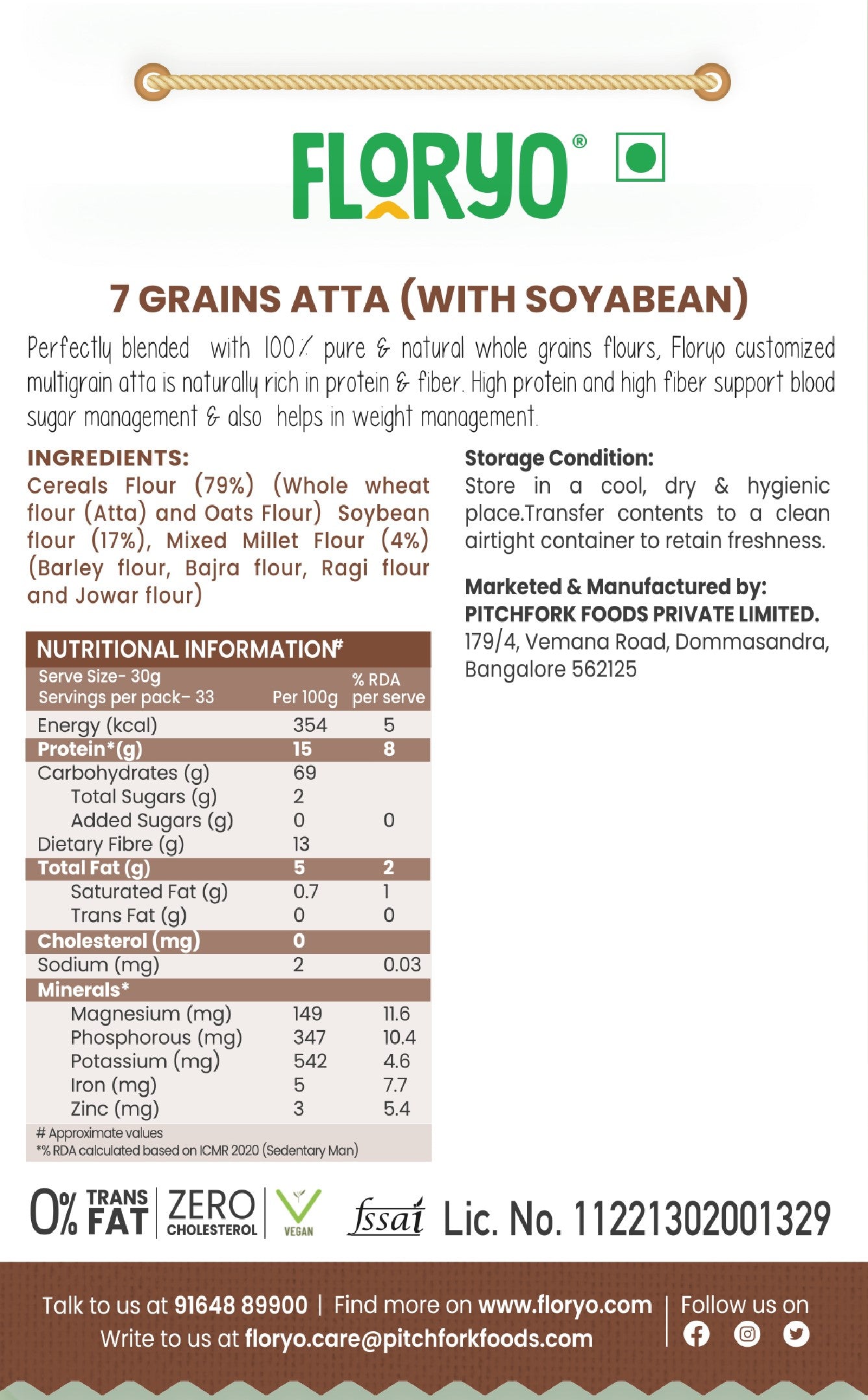 Floryo 7 Grains Atta (with Soyabean)