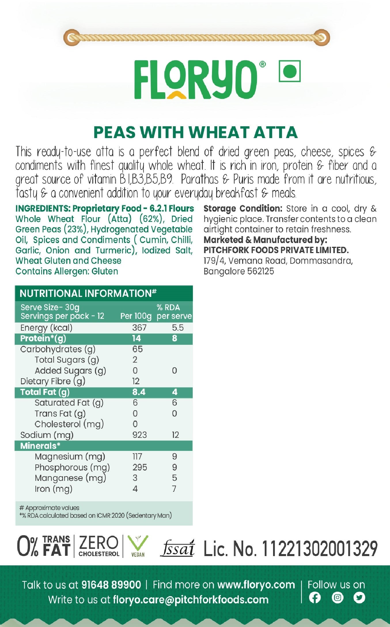 Floryo Peas with Wheat Atta