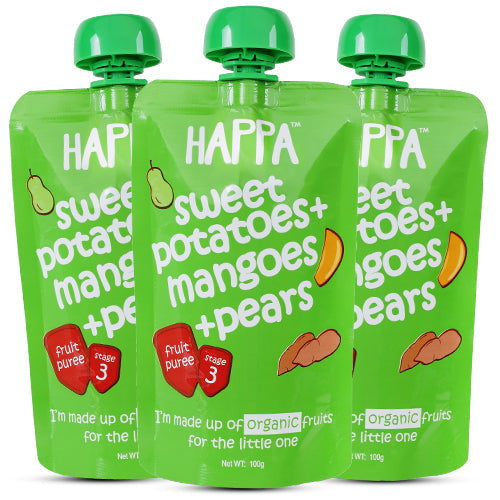 sweet potato+ mango+pear Fruit & Veggie puree (Pack of 3)