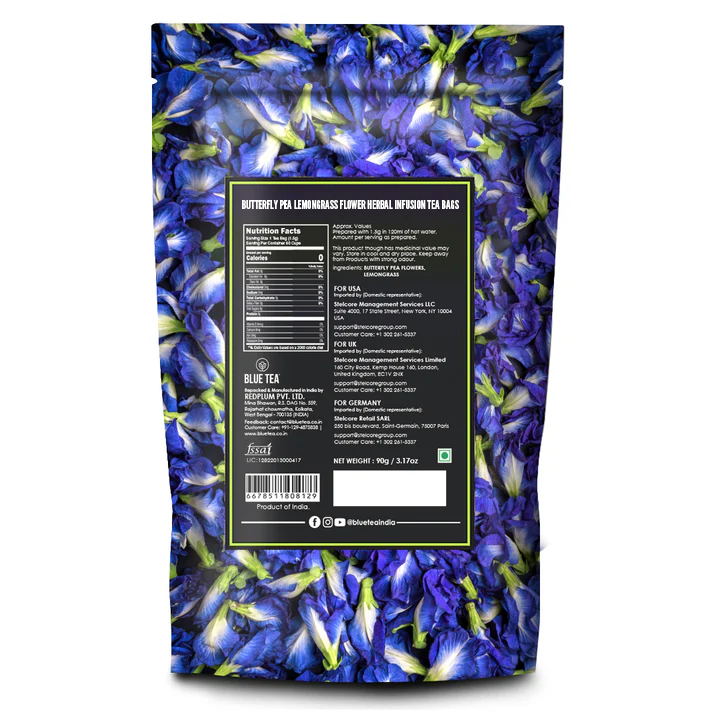 Butterfly Pea Lemongrass Herbal Infusion - 60 Tea Bags