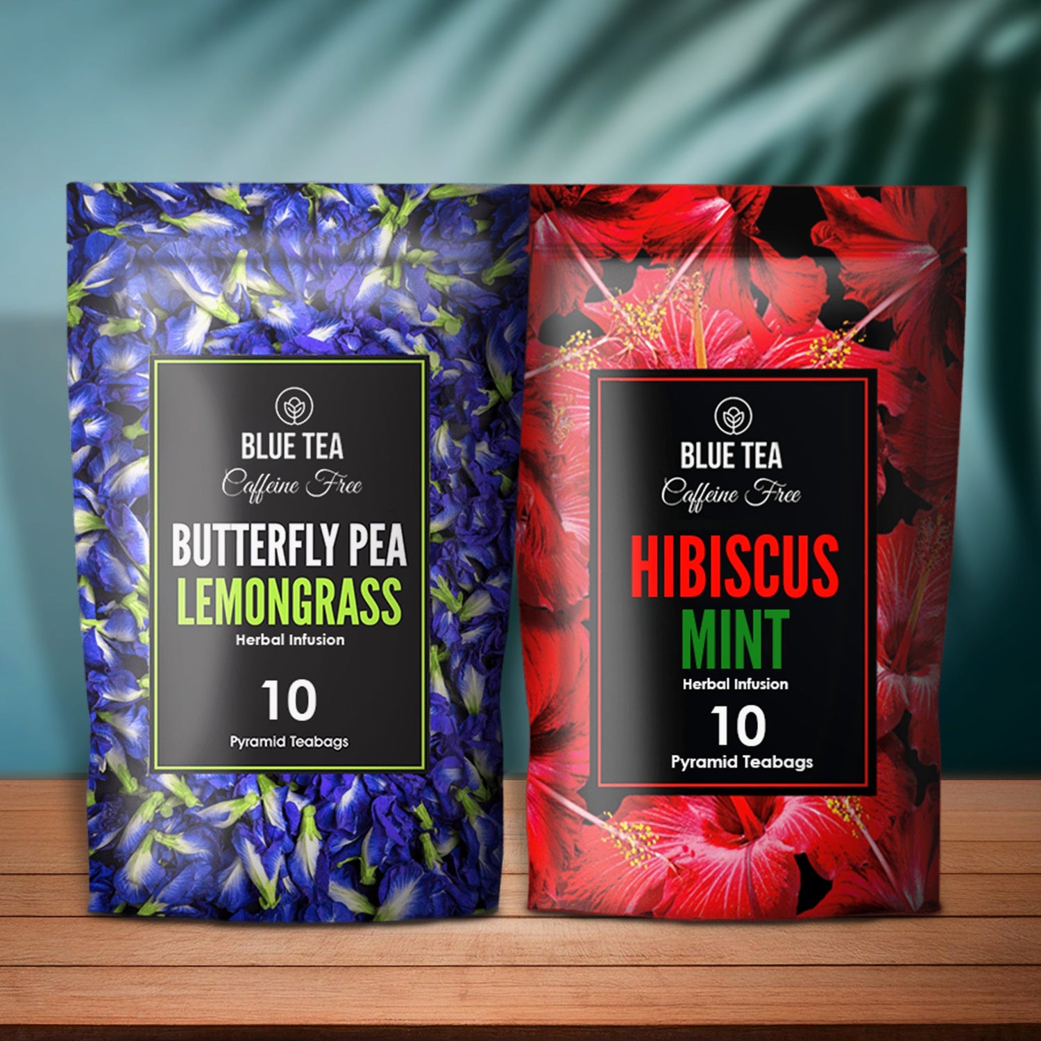 Butterfly Pea Lemongrass & Hibiscus Mint Herbal Infusion - 10 Teabags| Pack of 2