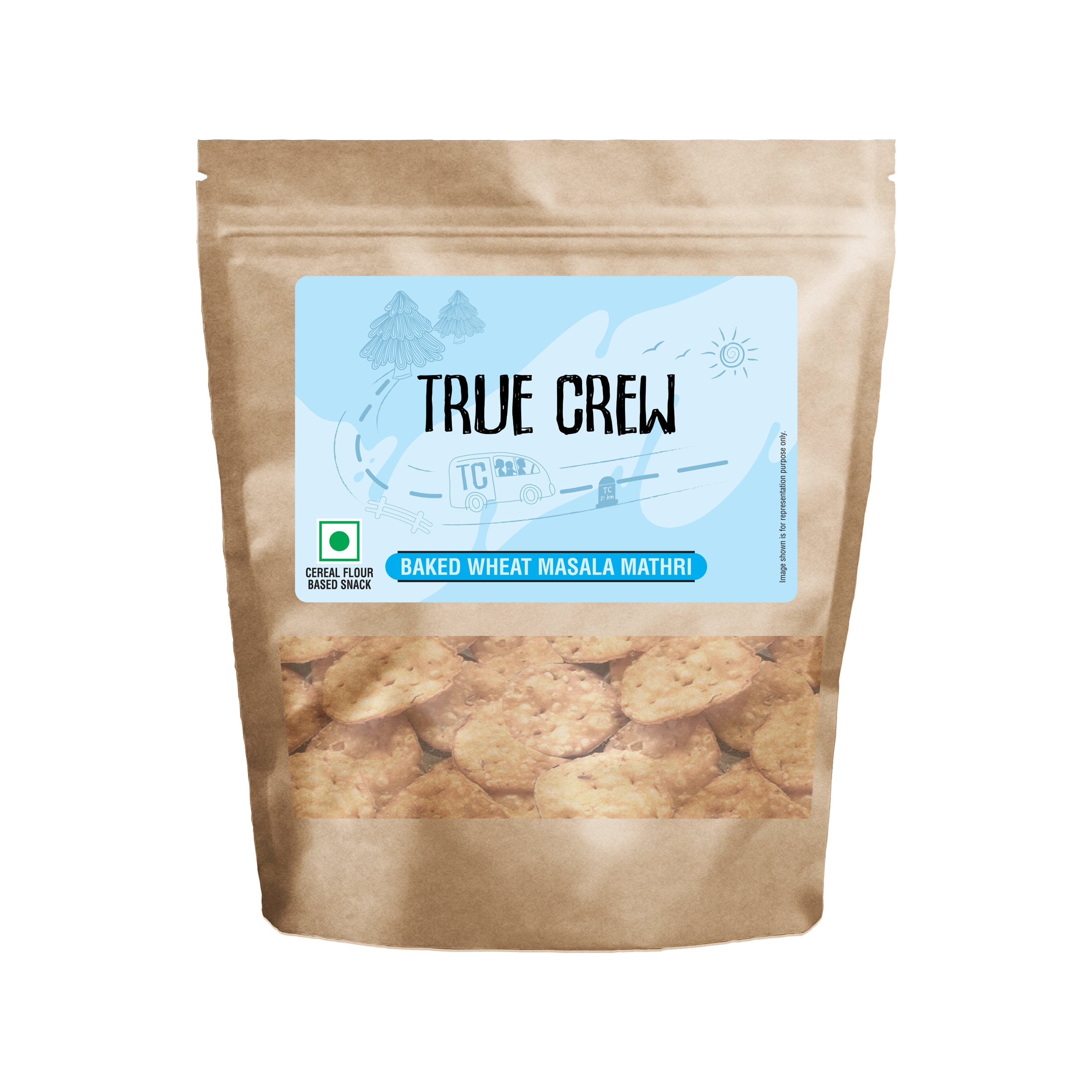 Sri Sri Tattva True Crew - Baked Wheat Masala Mathri - 100gms - Veeha Foods