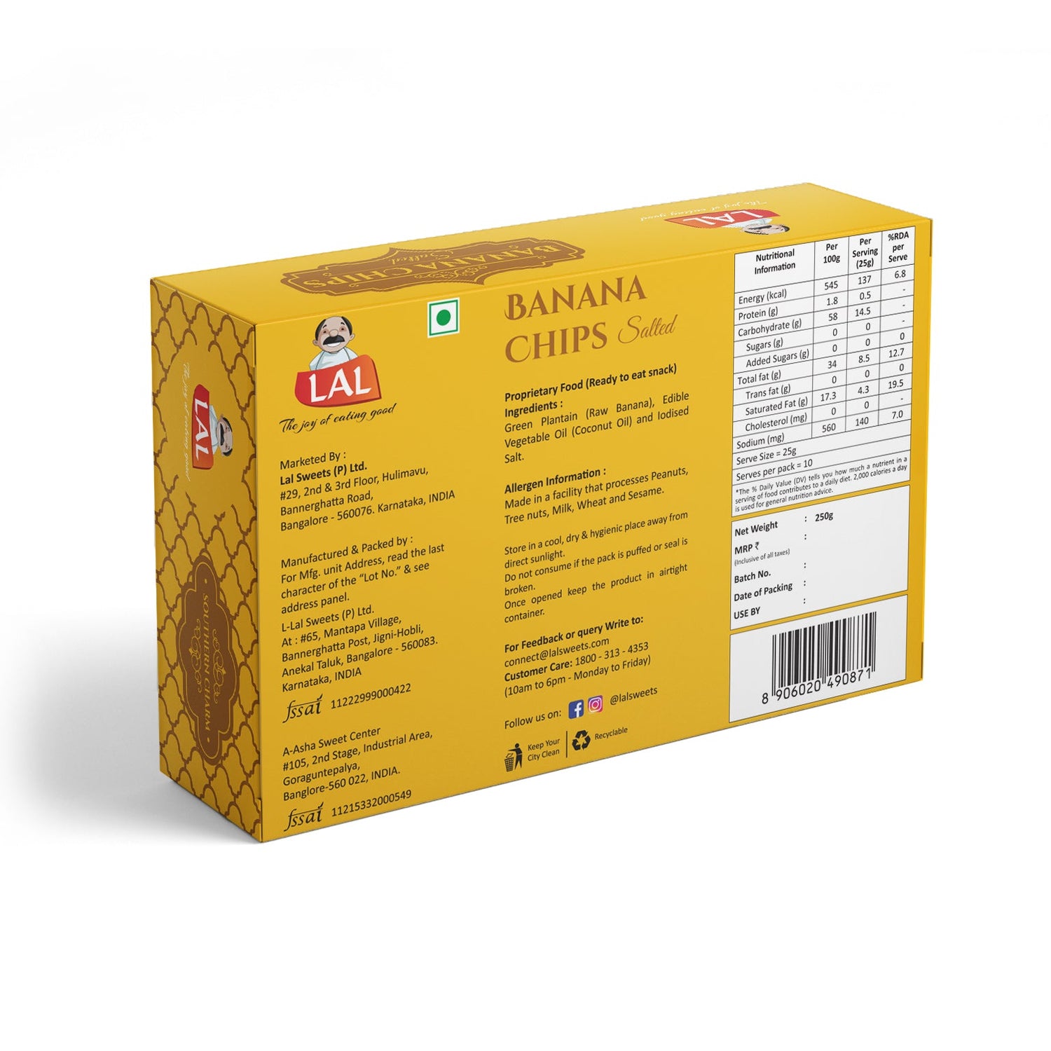 Banana Chips Salted 250g