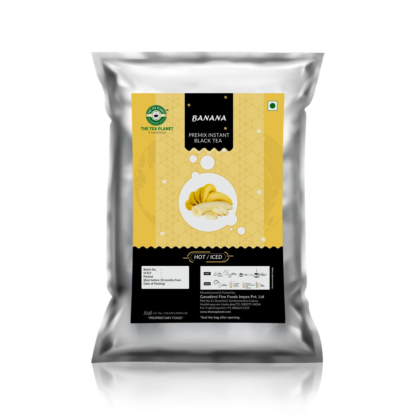 Banana Flavored Instant Black Tea - 1kg